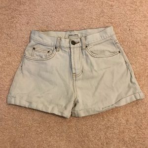 White Billabong Gold-Trim Jean Shorts